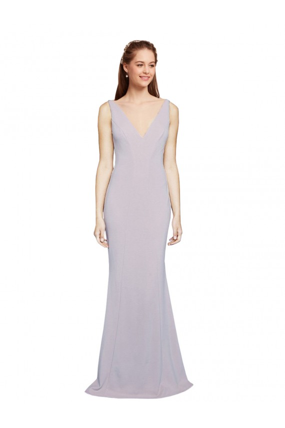 Mermaid V-Neck Stretch Crepe Long Arctic Lilac Formal Evening Gown / Prom Dress / Bridesmaid Dress Sydney