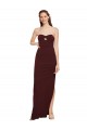 Sheath Strapless Stretch Crepe Long Burgundy Gold Formal Evening Gown / Prom Dress / Bridesmaid Dress Sydney