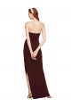 Sheath Strapless Stretch Crepe Long Burgundy Gold Formal Evening Gown / Prom Dress / Bridesmaid Dress Sydney