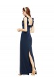 Sheath Scoop Neck Stretch Crepe Long Dark Navy Formal Evening Gown / Prom Dress / Bridesmaid Dress Sydney