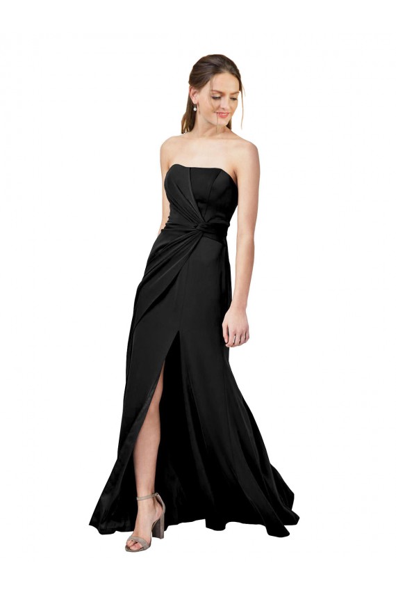 Sheath Strapless Stretch Crepe Long Black Formal Dress / Bridesmaid Dress Sydney