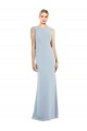 Trumpet Bateau Neck Stretch Crepe Long Light Sky Blue Semi Formal Evening Dress / Prom Dress / Bridesmaid Dress Sydney
