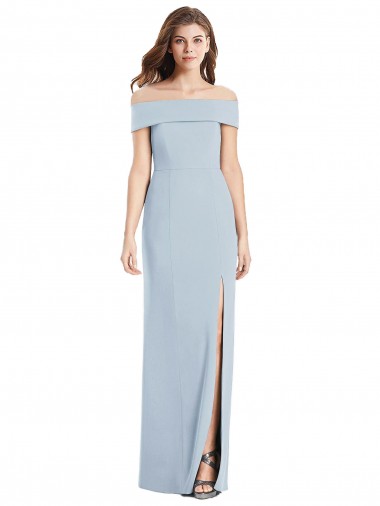 Trumpet Off the Shoulder Stretch Crepe Long Light Sky Blue Formal Dress / Bridesmaid Dress Sydney