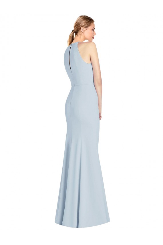 Trumpet Halter Neck Stretch Crepe Long Light Sky Blue Semi Formal Evening Dress / Prom Dress / Bridesmaid Dress Sydney
