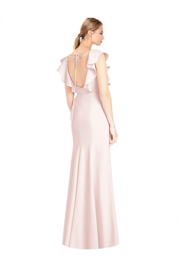 Trumpet Bateau Neck Stretch Crepe Long Pink Formal Dress / Bridesmaid Dress Sydney