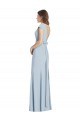 Trumpet Bateau Neck Stretch Crepe Long Light Sky Blue Formal Dress / Bridesmaid Dress Sydney
