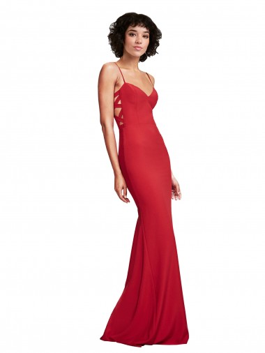 Mermaid Spaghetti Straps Stretch Crepe Long Red Bridesmaid Dress / Evening Dress Sydney