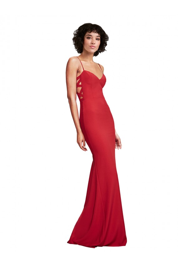 Mermaid Spaghetti Straps Stretch Crepe Long Red Bridesmaid Dress / Evening Dress Sydney