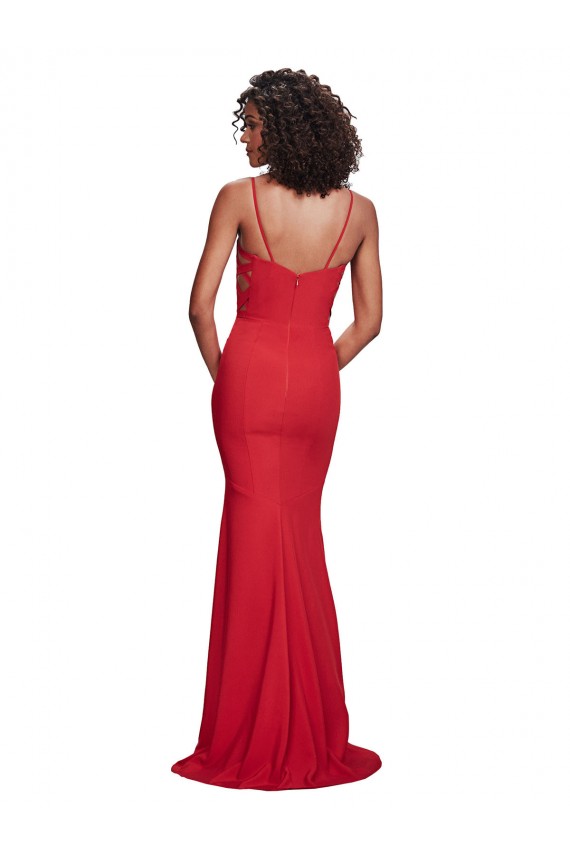 Mermaid Spaghetti Straps Stretch Crepe Long Red Bridesmaid Dress / Evening Dress Sydney