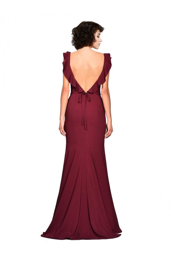 Mermaid Strapless Stretch Crepe Long Burgundy Prom Dress / Bridesmaid Dress Sydney