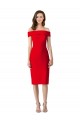 Sheath Off the Shoulder Stretch Crepe Cocktail Length Red Formal Evening Gown / Prom Dress / Bridesmaid Dress Sydney