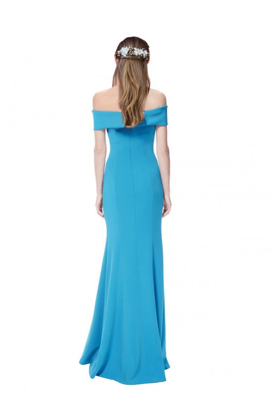 Sheath Off the Shoulder Stretch Crepe Long Peacock Blue Formal Evening Gown / Prom Dress / Bridesmaid Dress Sydney