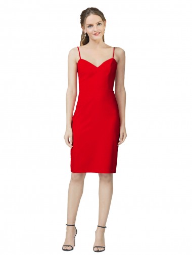 Sheath Sweetheart Stretch Crepe Cocktail Length Red Formal Evening Gown / Prom Dress / Bridesmaid Dress Sydney