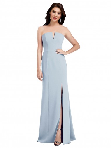 Trumpet Strapless Stretch Crepe Long Light Sky Blue Bridesmaid Dress / Evening Dress Sydney