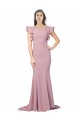 Mermaid Round Neck Stretch Crepe Sweep Train Dusty Pink Formal Evening Gown / Prom Dress / Bridesmaid Dress Sydney