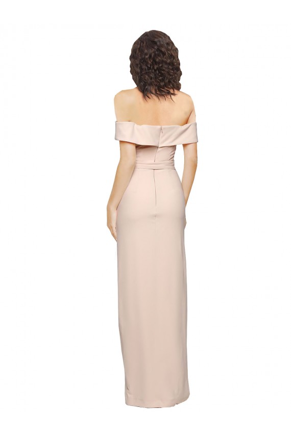 Mermaid Off the Shoulder Stretch Crepe Long Nude Formal Evening Gown / Prom Dress / Bridesmaid Dress Sydney