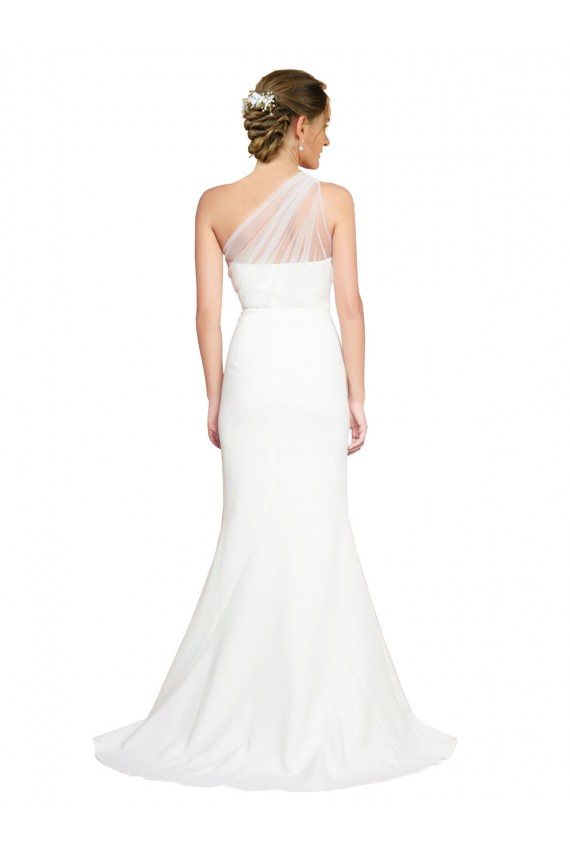 Mermaid One Shoulder Stretch Crepe & Tulle Sweep Train Ivory Formal Evening Gown / Bridesmaid Dress Sydney