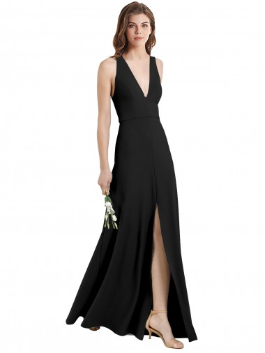 Sheath High Neck Stretch Crepe Long Black Formal Evening Gown / Prom Dress / Bridesmaid Dress Sydney