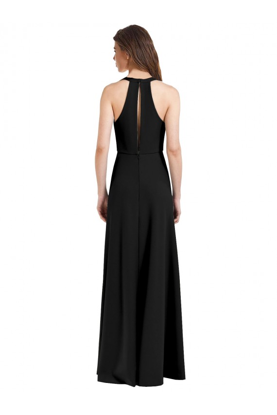 Sheath High Neck Stretch Crepe Long Black Formal Evening Gown / Prom Dress / Bridesmaid Dress Sydney