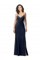 Sheath High Neck Stretch Crepe Long Dark Navy Formal Evening Gown / Prom Dress / Bridesmaid Dress Sydney