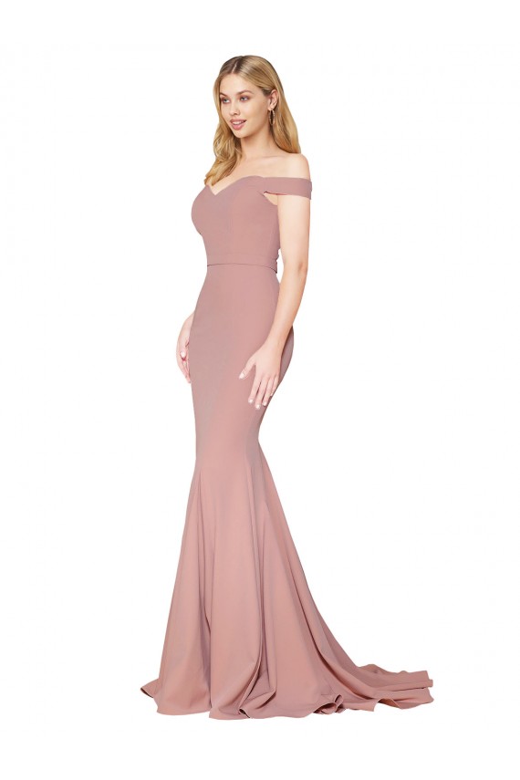 Mermaid High Neck Stretch Crepe Sweep Train Dusty Pink Formal Evening Gown / Prom Dress / Bridesmaid Dress Sydney