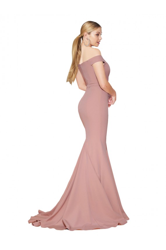 Mermaid High Neck Stretch Crepe Sweep Train Dusty Pink Formal Evening Gown / Prom Dress / Bridesmaid Dress Sydney