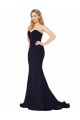 Mermaid High Neck Stretch Crepe Sweep Train Dark Navy Formal Evening Gown / Prom Dress / Bridesmaid Dress Sydney