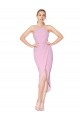 Mermaid High Neck Stretch Crepe Knee Length Orchid Bridesmaid Dress / Formal Dress Sydney