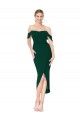 Mermaid High Neck Stretch Crepe Knee Length Midnight Green High Low Evening Gown / Prom Dress / Bridesmaid Dress Sydney