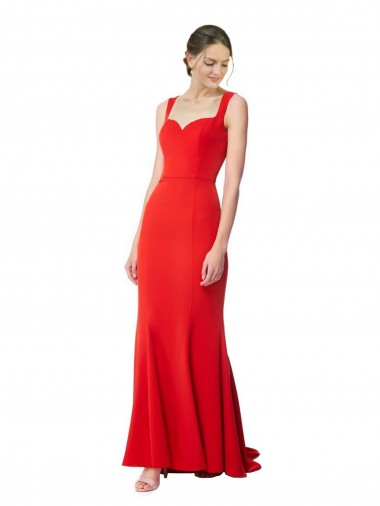 Mermaid High Neck Stretch Crepe Long Red Formal Evening Gown / Prom Dress / Bridesmaid Dress Sydney