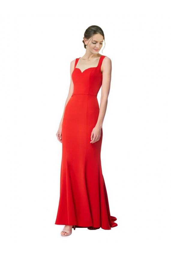 Mermaid High Neck Stretch Crepe Long Red Formal Evening Gown / Prom Dress / Bridesmaid Dress Sydney