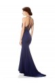 Mermaid High Neck Stretch Crepe Long Navy Blue Bridesmaid Dress / Formal Dress Sydney