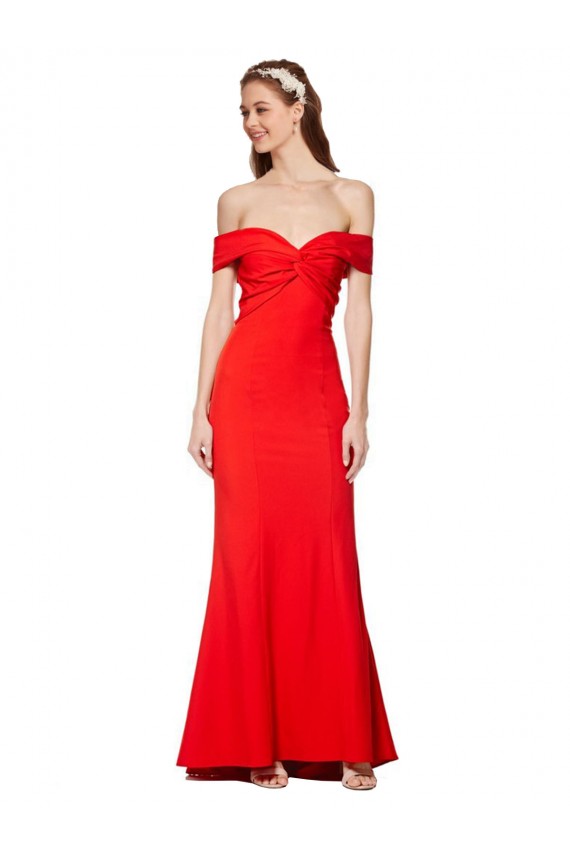 Mermaid High Neck Stretch Crepe Long Red Bridesmaid Dress / Formal Dress Sydney