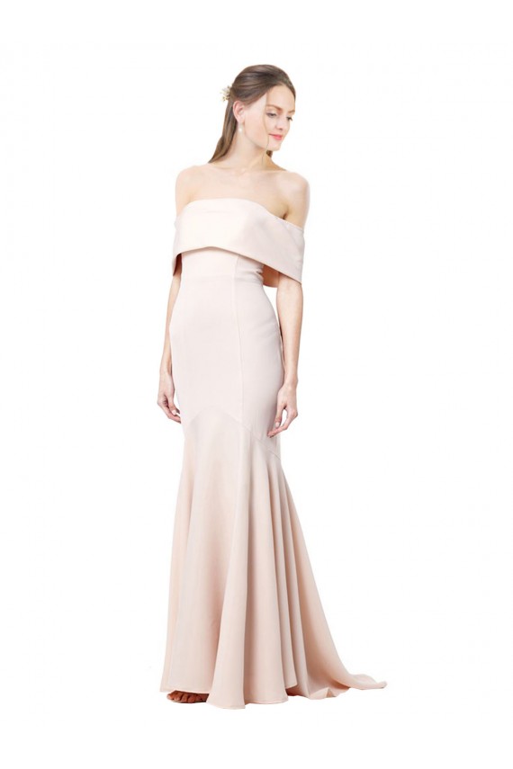 Mermaid High Neck Stretch Crepe Long Nude Formal Evening Gown / Prom Dress / Bridesmaid Dress Sydney