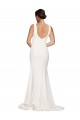 Sheath Square Neck Stretch Crepe Sweep Train Ivory Semi Formal Evening Dress / Prom Dress / Bridesmaid Dress Sydney
