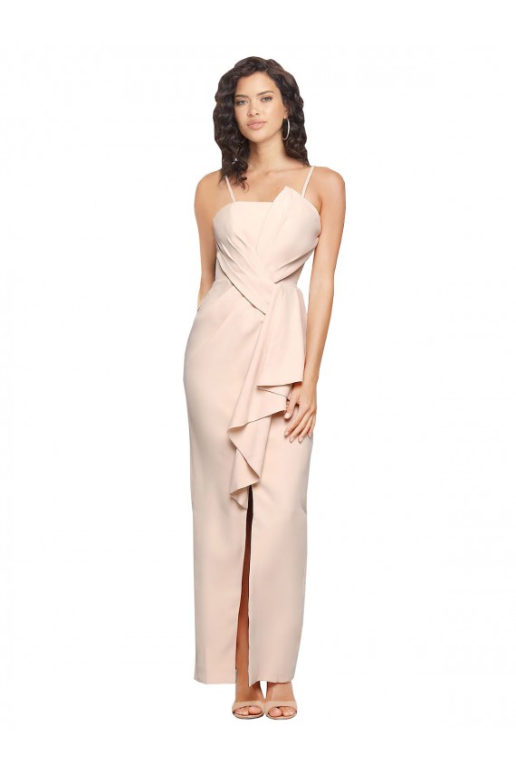 Sheath Strapless Stretch Crepe Long Nude Semi Formal Evening Dress / Prom Dress / Bridesmaid Dress Sydney