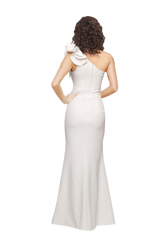 Sheath One Shoulder Stretch Crepe Long Ivory Formal Evening Gown / Prom Dress / Bridesmaid Dress Sydney