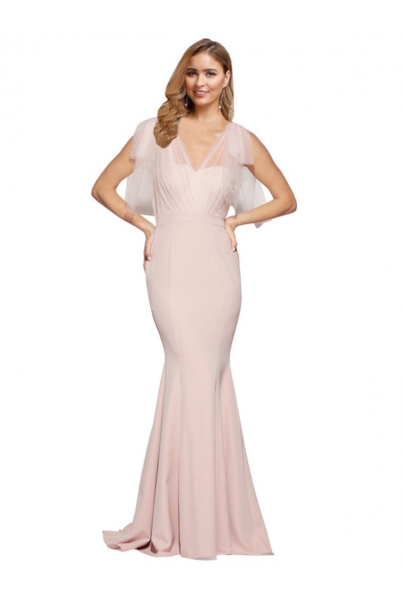 Sheath Sweetheart Stretch Crepe & Tulle Long Mauve Formal Dress / Bridesmaid Dress Sydney
