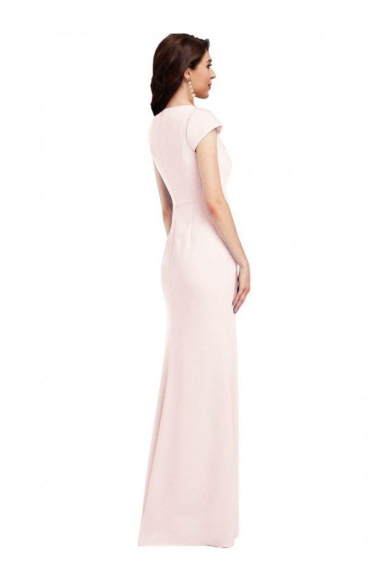A-Line V-Neck Stretch Crepe Long Pink Formal Evening Gown / Prom Dress / Bridesmaid Dress Sydney