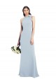 Trumpet High Neck Stretch Crepe Long Light Sky Blue Semi Formal Evening Dress / Prom Dress / Bridesmaid Dress Sydney