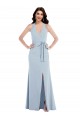 A-Line V-Neck Stretch Crepe Long Light Sky Blue Formal Evening Gown / Prom Dress / Bridesmaid Dress Sydney