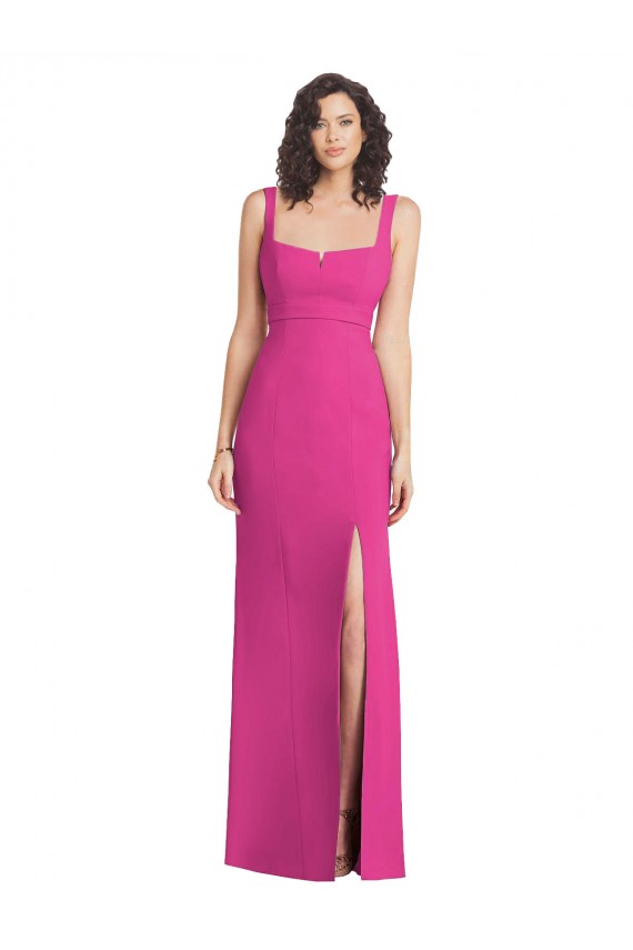 Trumpet Square Neck Stretch Crepe Long Fuchsia Semi Formal Evening Dress / Prom Dress / Bridesmaid Dress Sydney