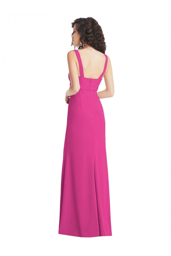 Trumpet Square Neck Stretch Crepe Long Fuchsia Semi Formal Evening Dress / Prom Dress / Bridesmaid Dress Sydney