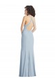 Trumpet High Neck Stretch Crepe Long Light Sky Blue Formal Evening Gown / Prom Dress / Bridesmaid Dress Sydney