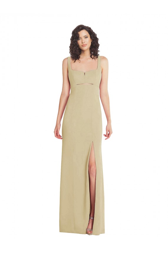 Trumpet Square Neck Stretch Crepe Long Champagne Formal Evening Gown / Prom Dress / Bridesmaid Dress Sydney