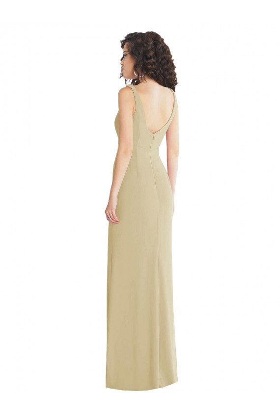 Trumpet Square Neck Stretch Crepe Long Champagne Formal Evening Gown / Prom Dress / Bridesmaid Dress Sydney
