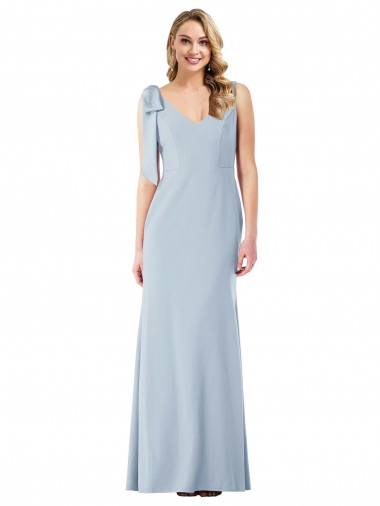Trumpet V-Neck Stretch Crepe Long Light Sky Blue Semi Formal Evening Dress / Prom Dress / Bridesmaid Dress Sydney