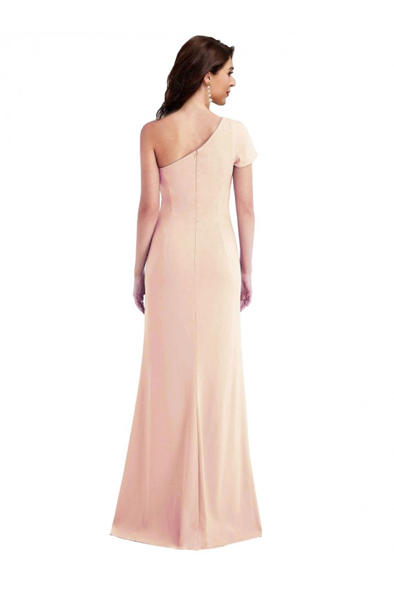 Trumpet One Shoulder Stretch Crepe Long Nude Formal Evening Gown / Prom Dress / Bridesmaid Dress Sydney