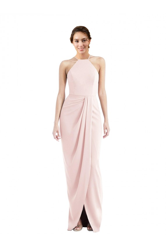 Trumpet Halter Neck Stretch Crepe Long Pink Semi Formal Evening Dress / Prom Dress / Bridesmaid Dress Sydney