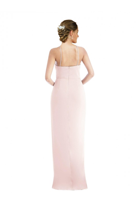 Trumpet Halter Neck Stretch Crepe Long Pink Semi Formal Evening Dress / Prom Dress / Bridesmaid Dress Sydney